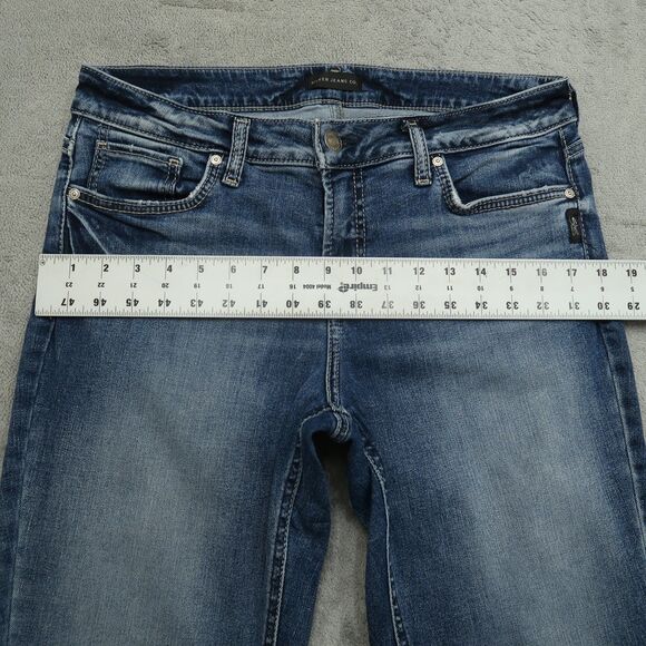 Silver Jeans Women's Size 30 Blue Mid-Rise Elyse Slim Boot Denim 29" inseam - Picture 8 of 16
